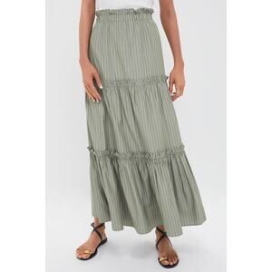 TUCKERNUCK Green Stripe Prado Skirt Size M NWT Retail $128 Tuckernuck